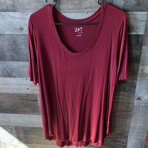 24/7 Maroon Tunic Tee